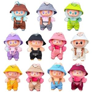 Labubu PPADA Outfit Black Hat and Overalls for Plush Toy (outfit only NO Doll)